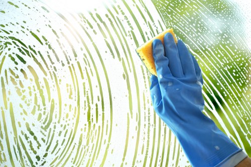 Office cleaners working in a Belsizepark building with practical local access