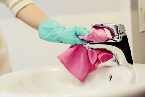 Bathroom cleaning service in a period property in Belsizepark