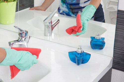 Local domestic cleaning team preparing a Belsizepark home for guests