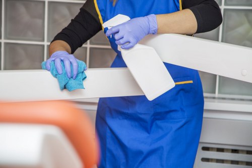 Specialist floor cleaning equipment used in a Belsizepark apartment